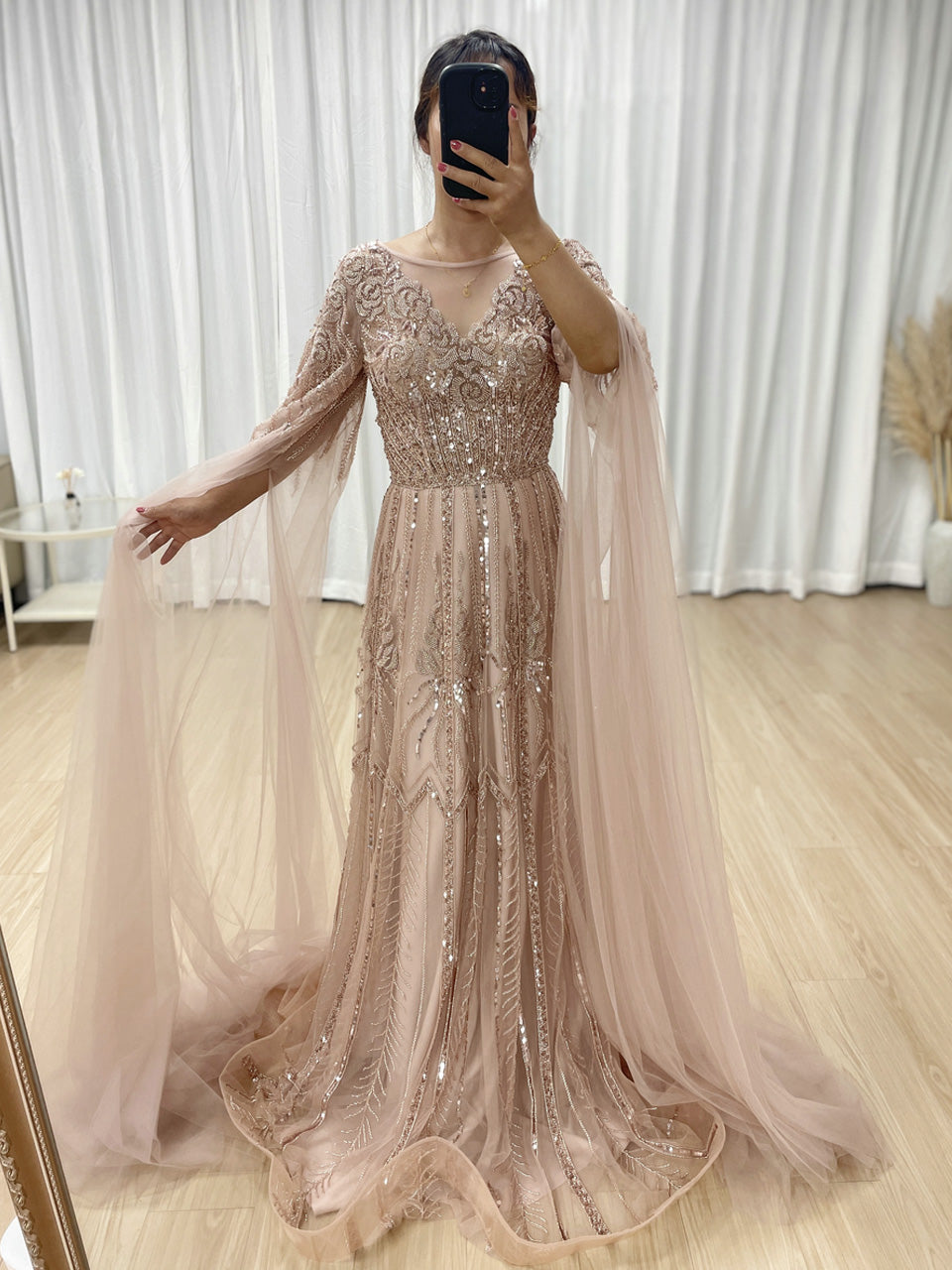 Dubai Handmade Beading A-Line Evening Dress for Party Gowns Dresses MB40377