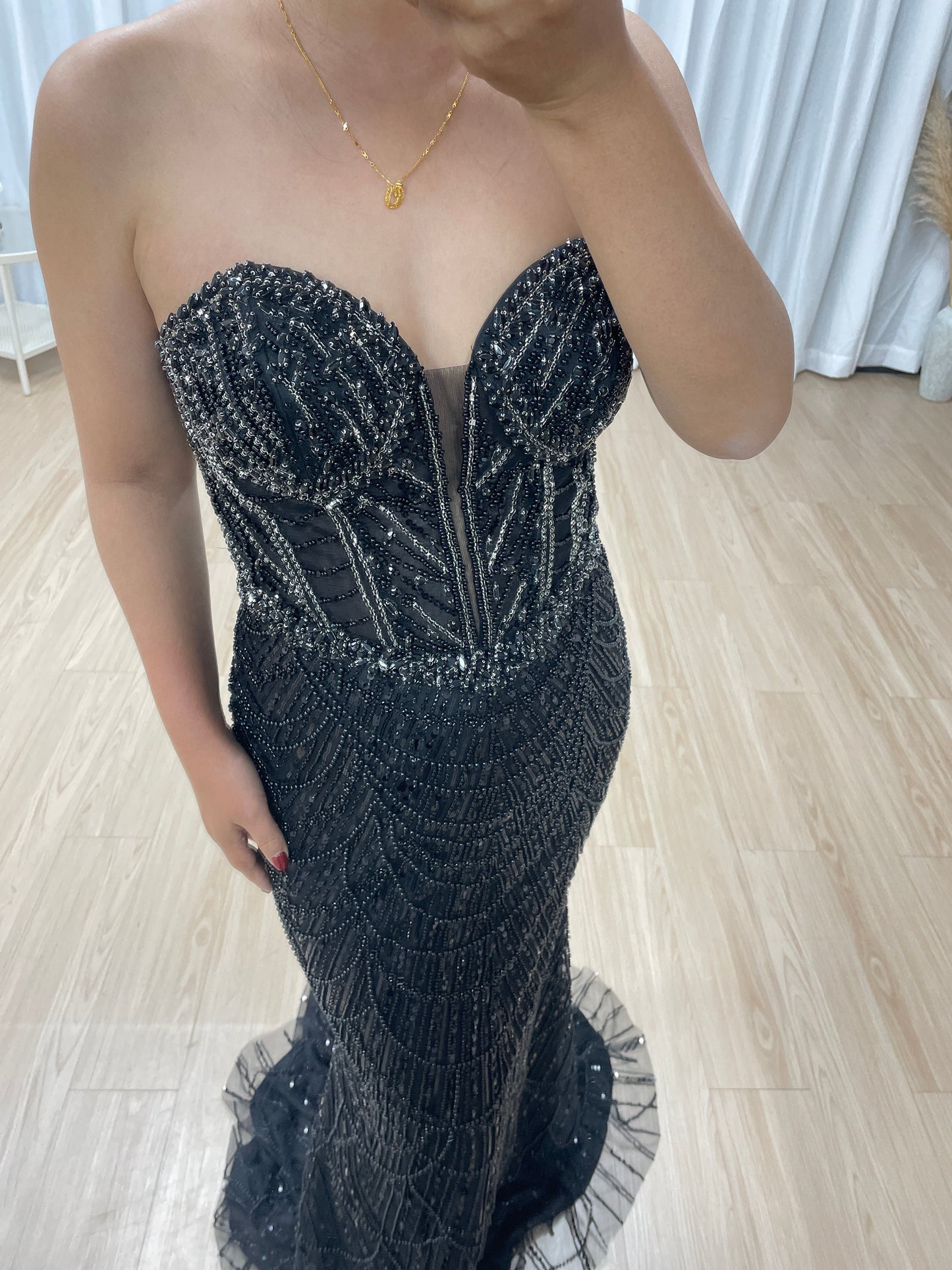 Magnificent Corset Bodice Beading Couture Mermaid Engagement Party Evening Dress MB40213