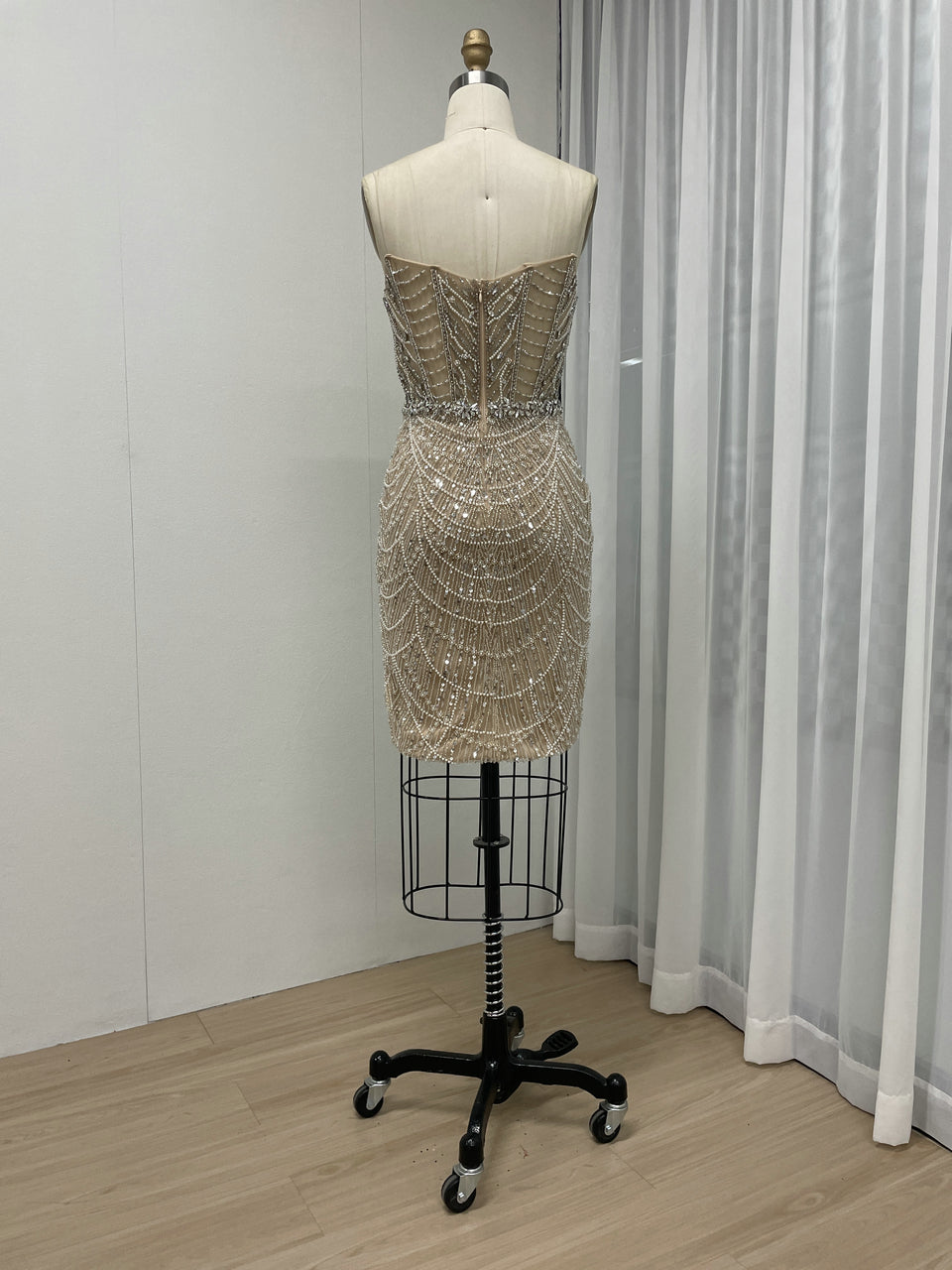 Strapless Sweetheart Corset Beading Short Party Dress MB40213S