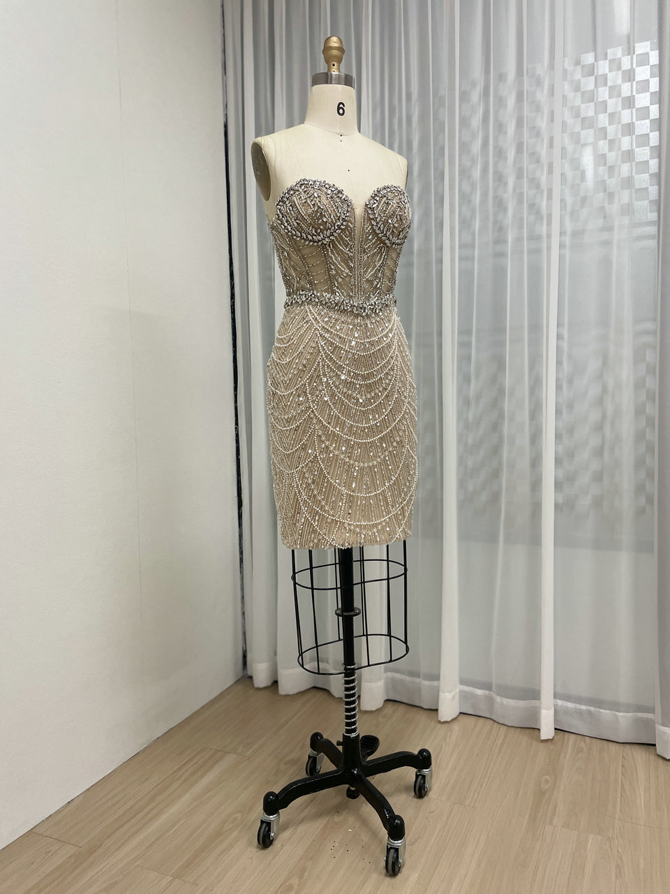 Strapless Sweetheart Corset Beading Short Party Dress MB40213S