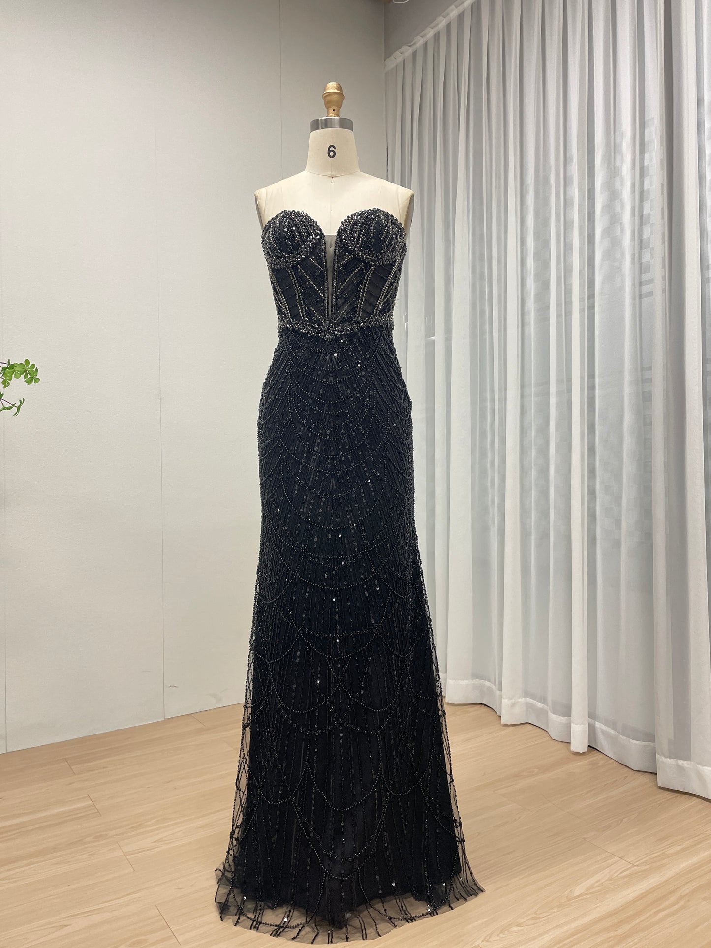 Magnificent Corset Bodice Beading Couture Mermaid Engagement Party Evening Dress MB40213