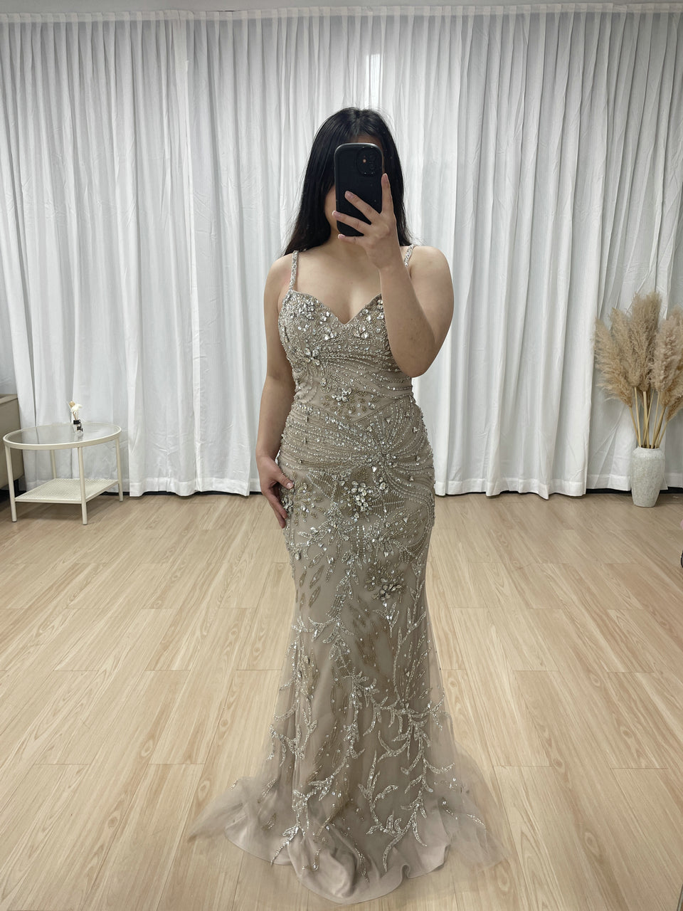 Glamorous Handmade Beading Removable Cape Sleeve Wedding Party Mother Of Bride Dress MB40236-2