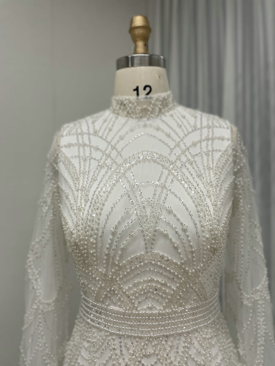 High Neck Long Sleeve Muslim Women Evening Party Dress MB40254