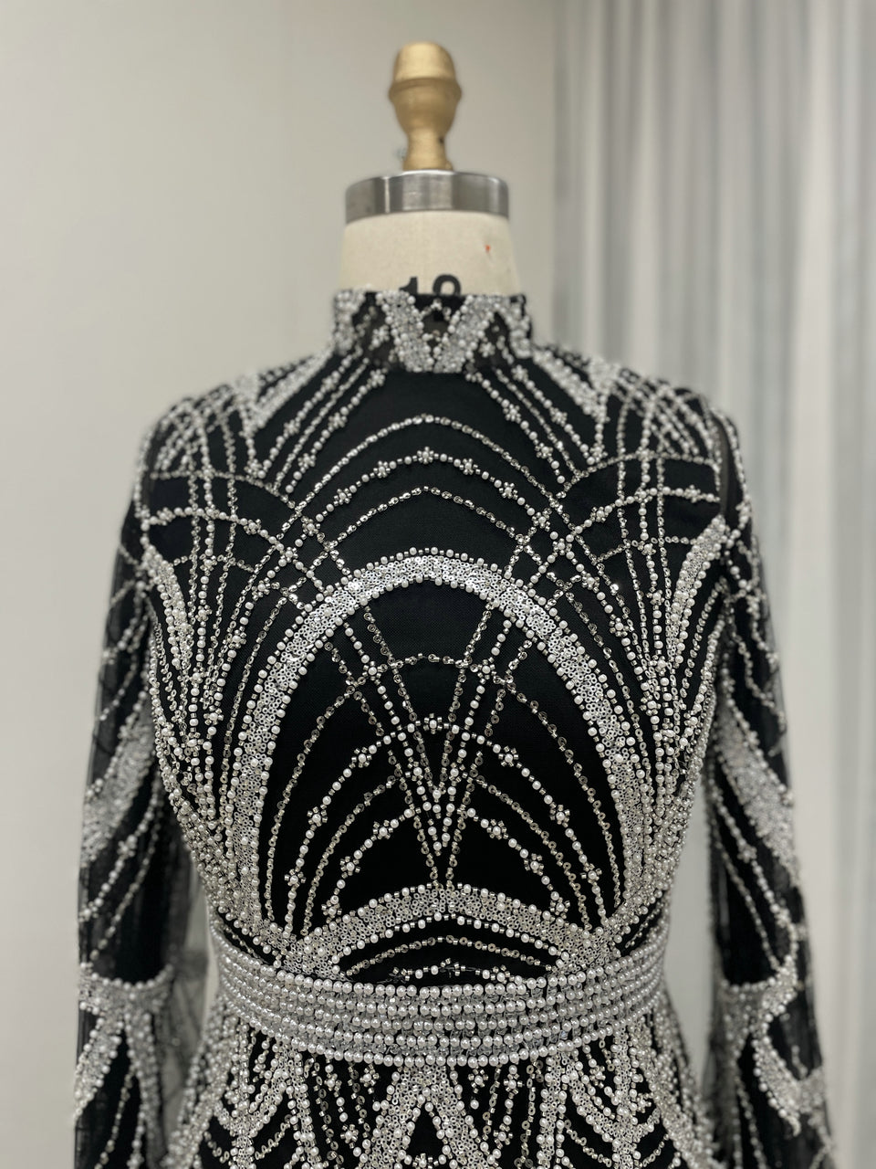 High Neck Long Sleeve Muslim Women Evening Party Dress MB40254