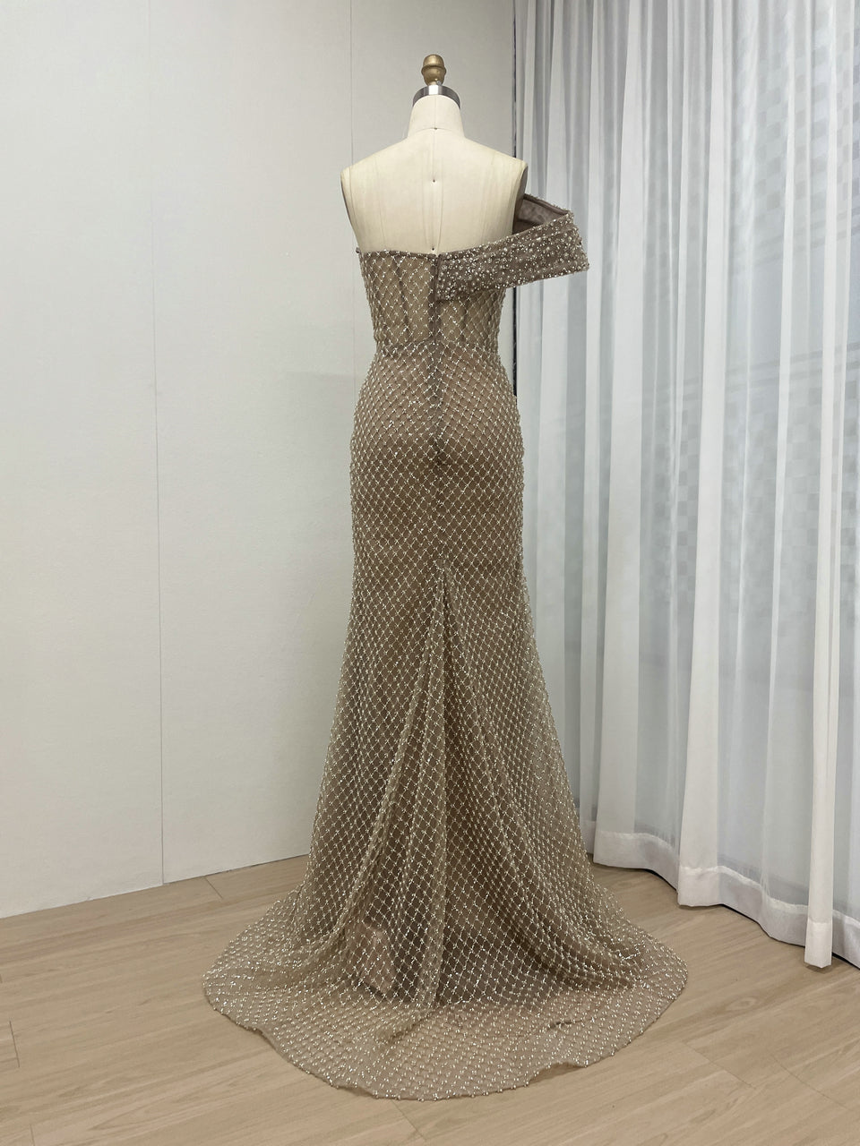 Luxury Couture Beading High Split Wedding Party Evening Dress MB40262