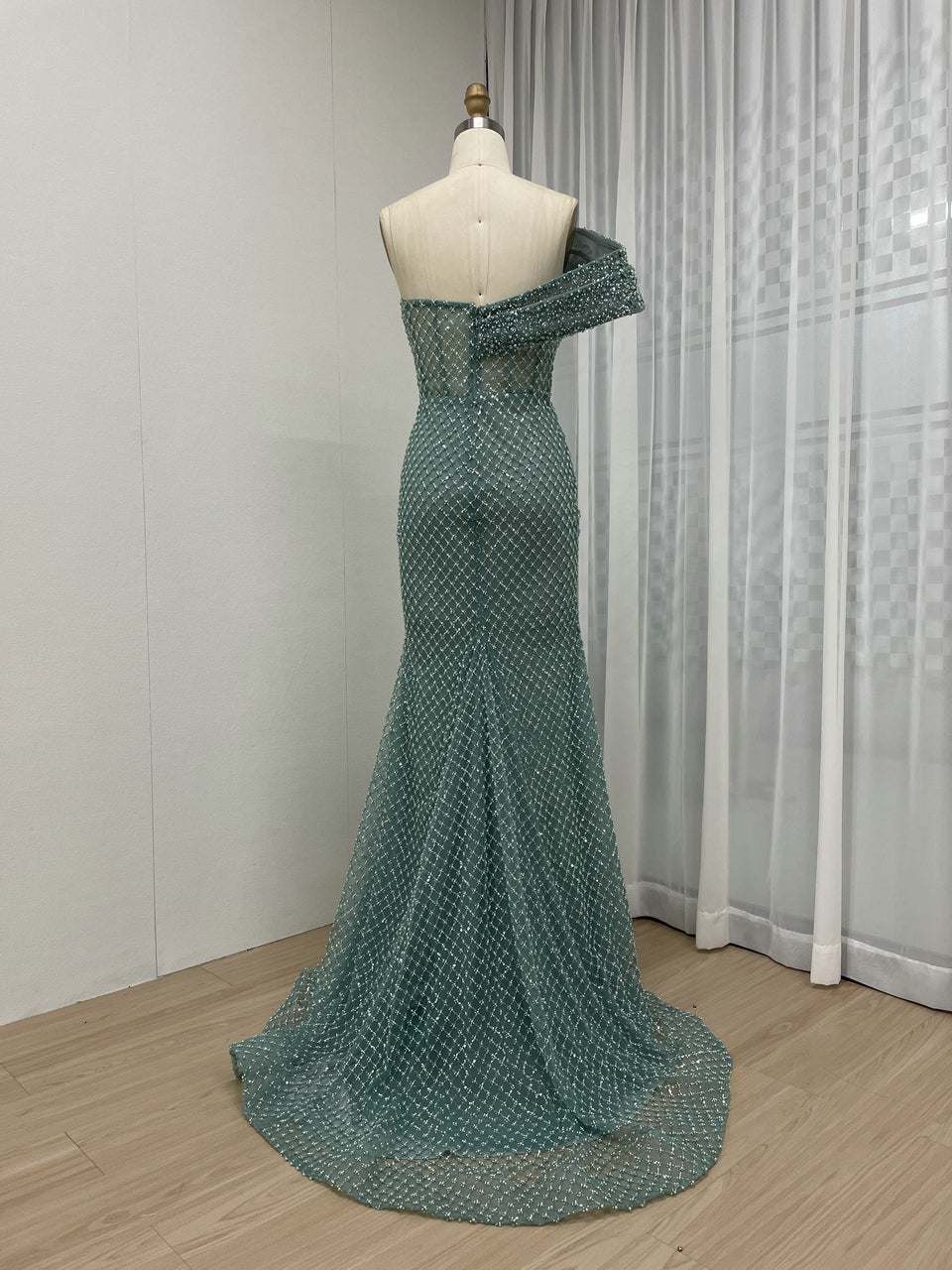 Luxury Couture Beading High Split Wedding Party Evening Dress MB40262
