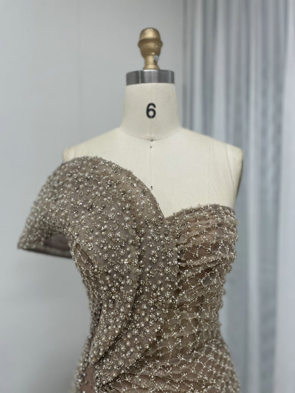 Luxury Couture Beading High Split Wedding Party Evening Dress MB40262