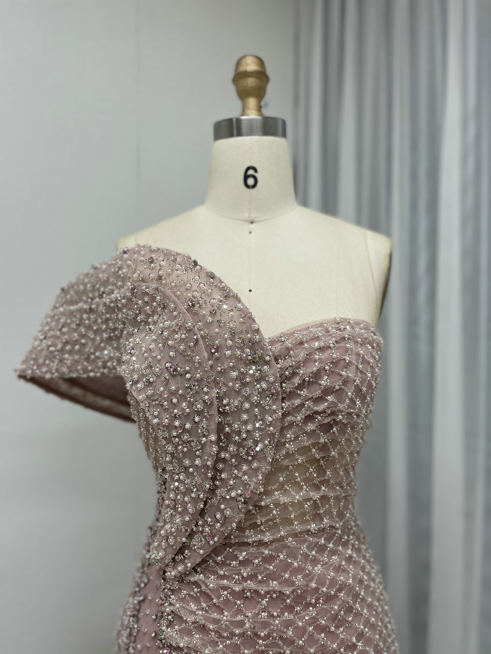 Luxury Couture Beading High Split Wedding Party Evening Dress MB40262