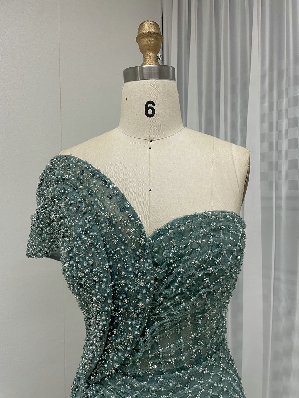 Luxury Couture Beading High Split Wedding Party Evening Dress MB40262