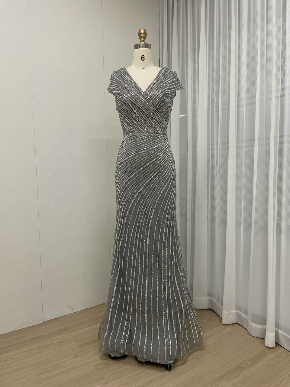 Cap Sleeve Mermaid Fitted Birthday Party Evening Dress MB40265