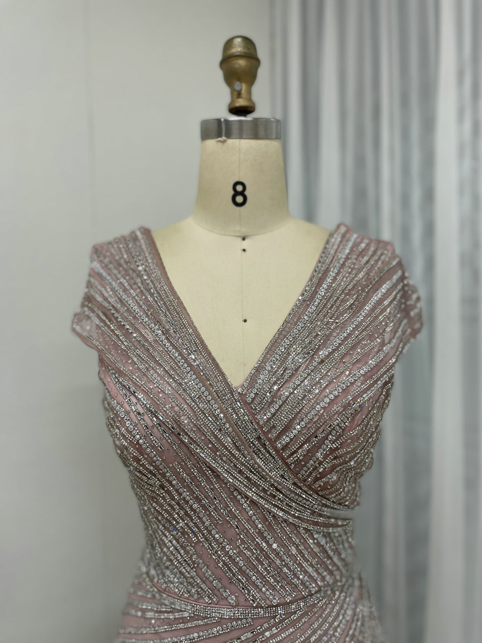 Cap Sleeve Mermaid Fitted Birthday Party Evening Dress MB40265