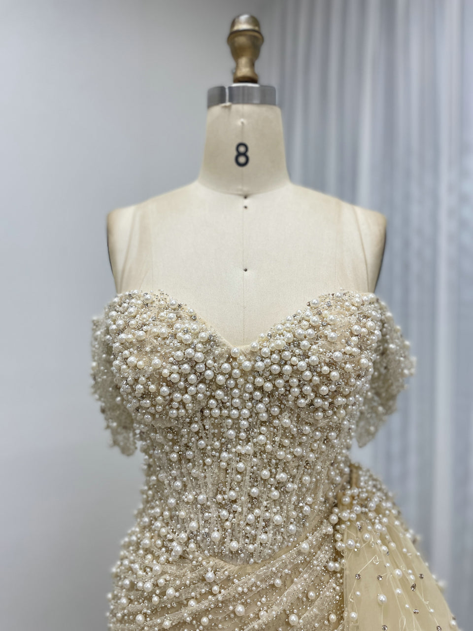 Luxury Beaded Sweetheart Neck Strapless Mermaid Evening Gown for Sexy Ladies MB40268-3
