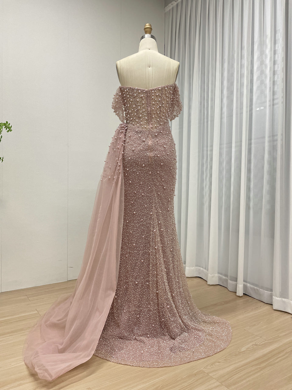 Luxury Beaded Sweetheart Neck Strapless Mermaid Evening Gown for Sexy Ladies MB40268-3