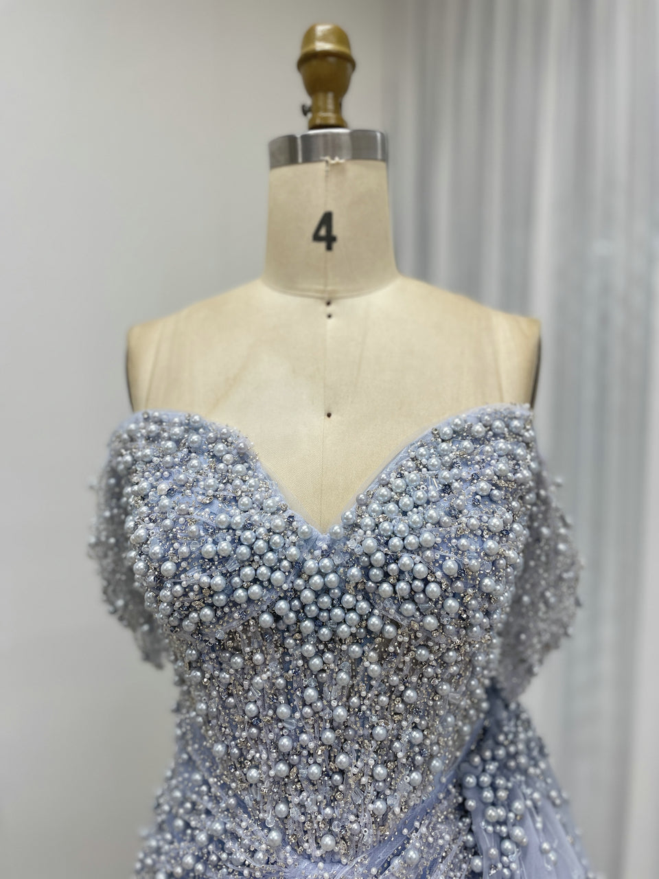 Luxury Beaded Sweetheart Neck Strapless Mermaid Evening Gown for Sexy Ladies MB40268-3