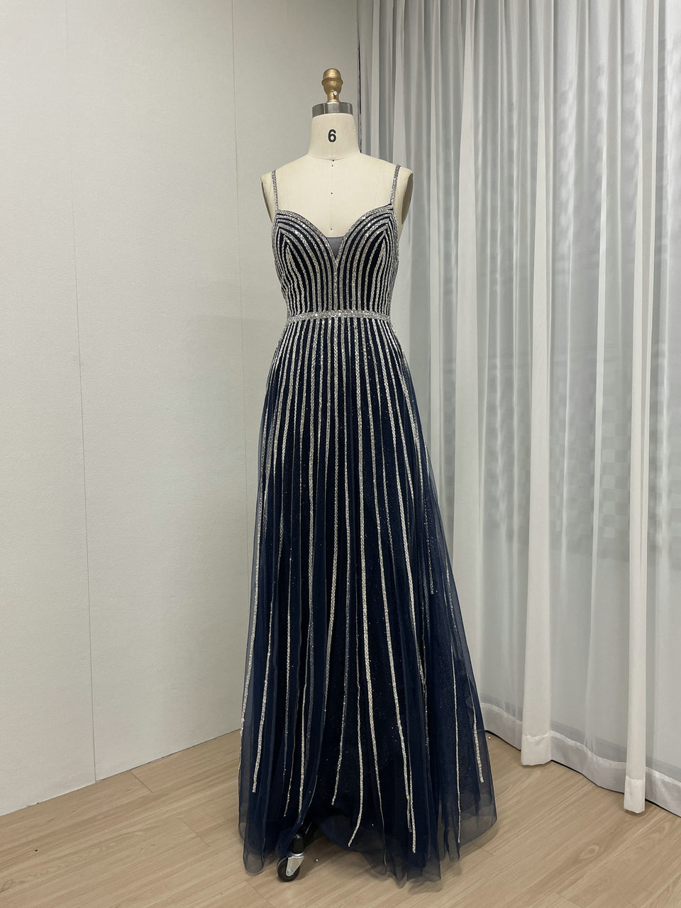 Spaghetti Strap Corset Bodice A Line Prom Dress MB40269