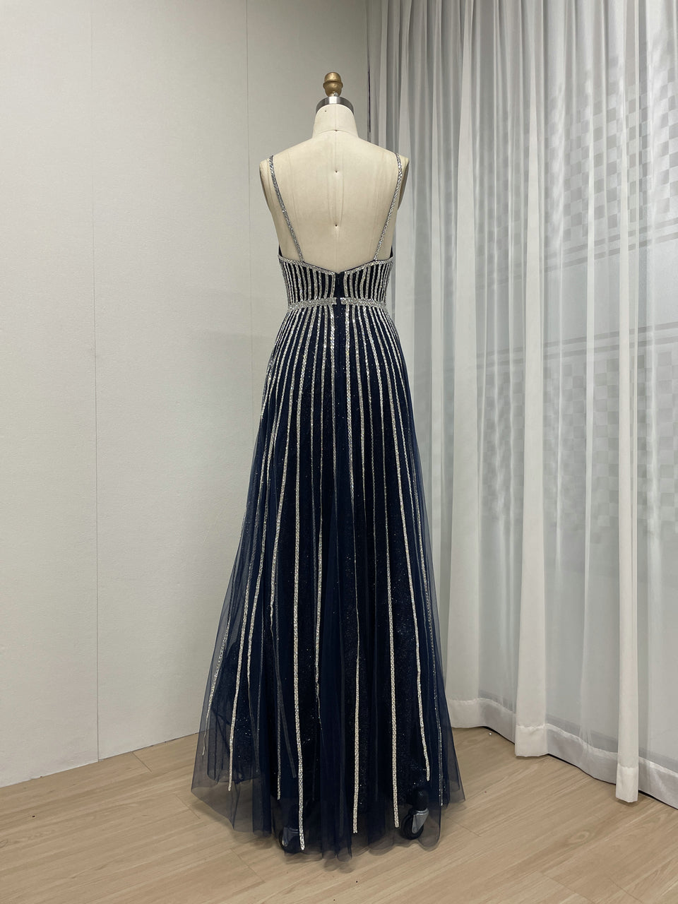 Spaghetti Strap Corset Bodice A Line Prom Dress MB40269