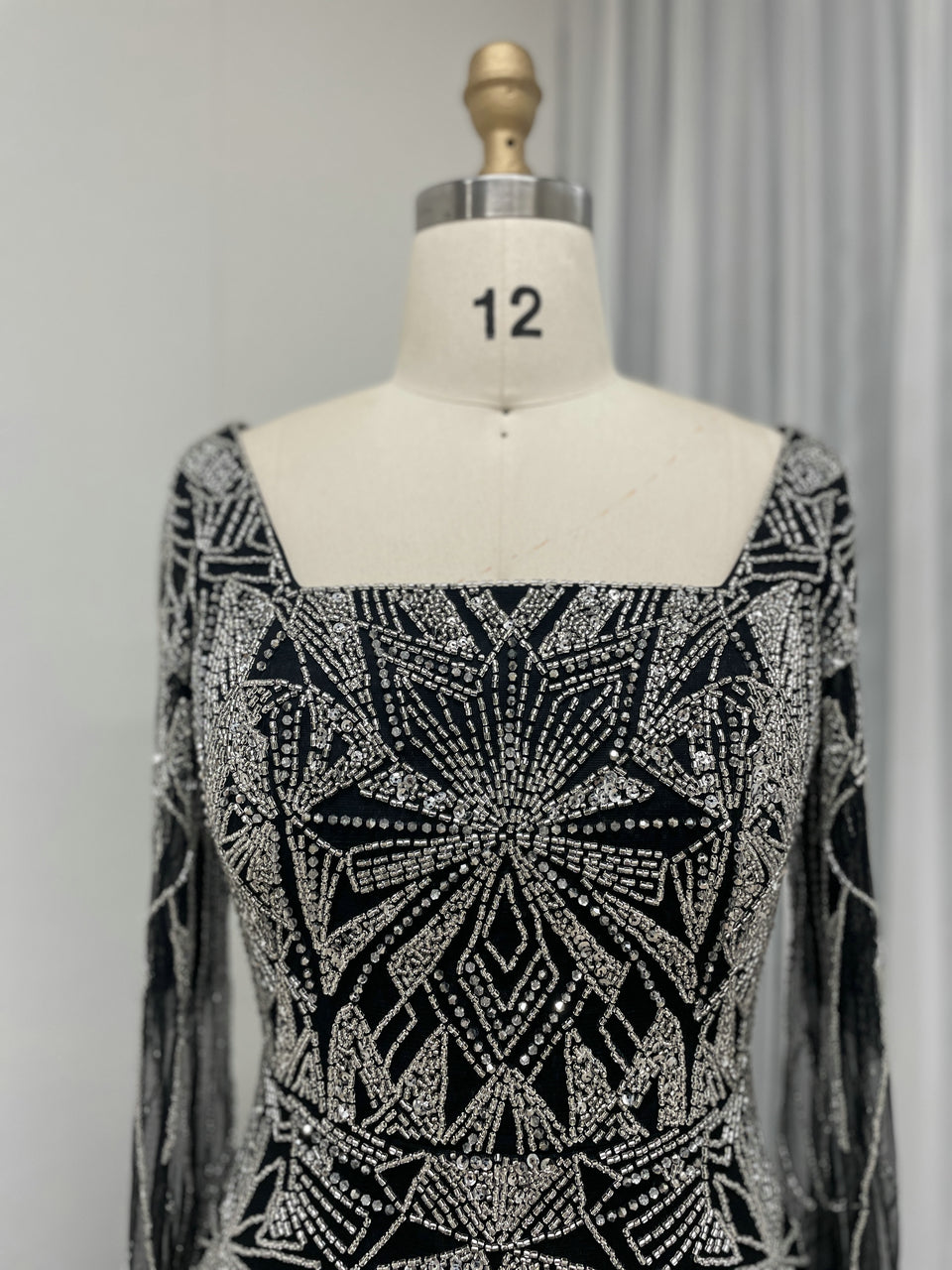 Square Neck Cape Long Sleeve Body Shaped Wedding Party Evening Dress MB40275