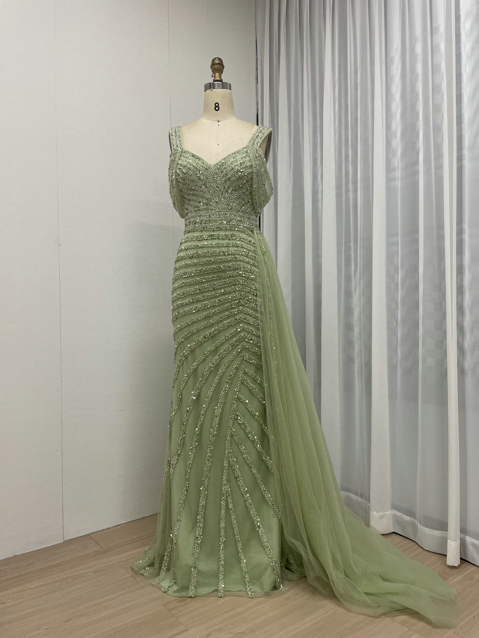 Spaghetti Strap Off Shoulder Couture Beading Birthday Party Prom Dress MB40276