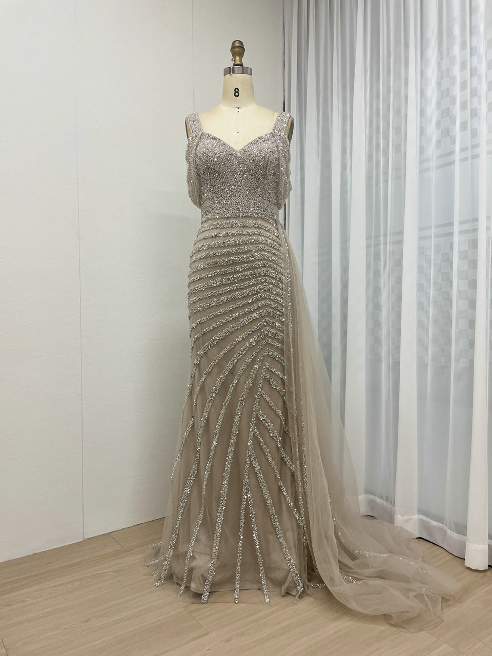 Spaghetti Strap Off Shoulder Couture Beading Birthday Party Prom Dress MB40276