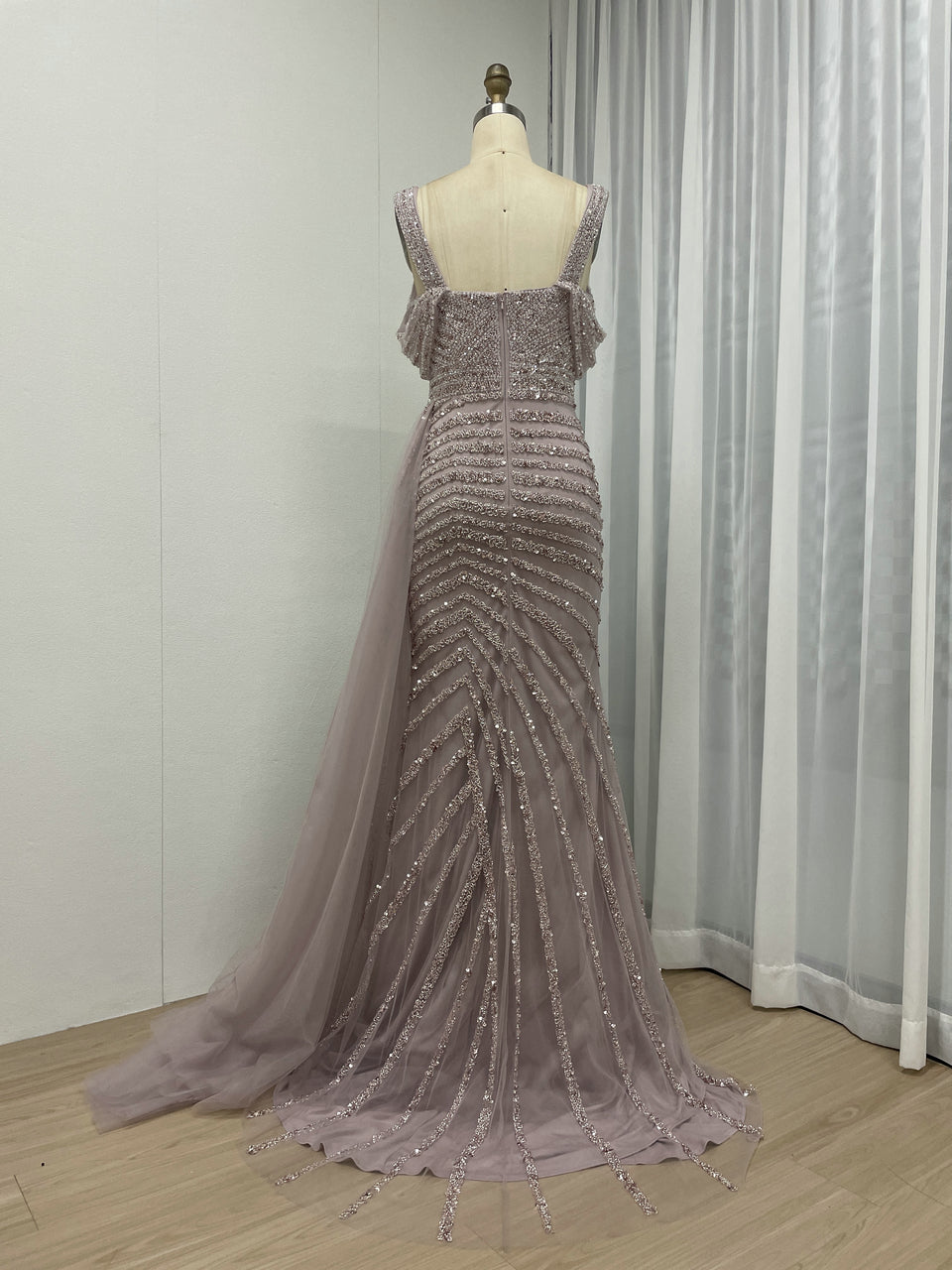 Spaghetti Strap Off Shoulder Couture Beading Birthday Party Prom Dress MB40276