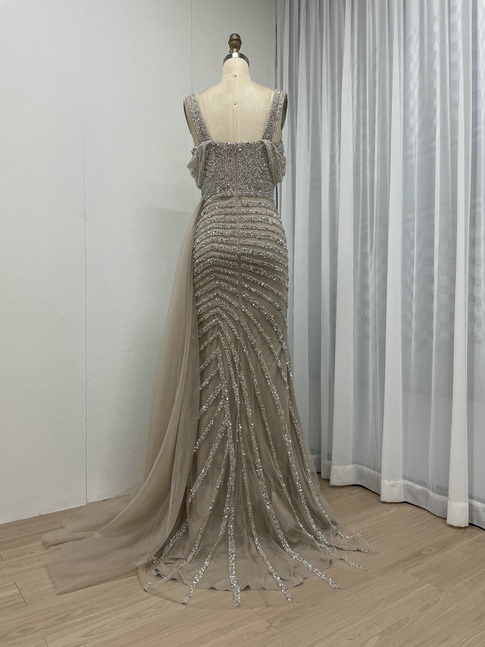 Spaghetti Strap Off Shoulder Couture Beading Birthday Party Prom Dress MB40276