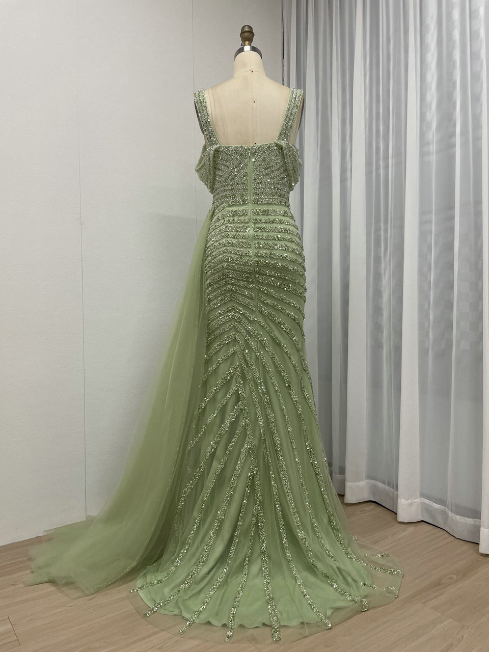 Spaghetti Strap Off Shoulder Couture Beading Birthday Party Prom Dress MB40276