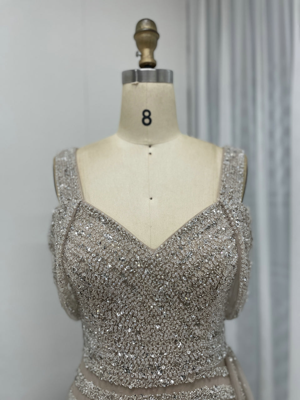 Spaghetti Strap Off Shoulder Couture Beading Birthday Party Prom Dress MB40276