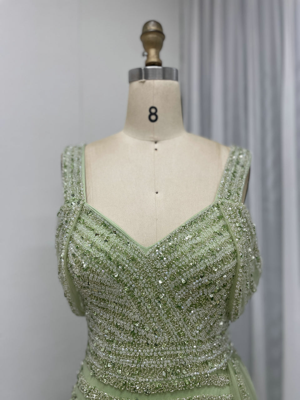 Spaghetti Strap Off Shoulder Couture Beading Birthday Party Prom Dress MB40276