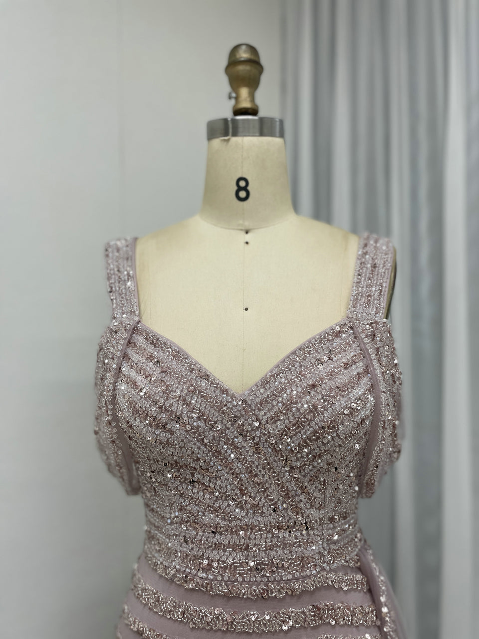 Spaghetti Strap Off Shoulder Couture Beading Birthday Party Prom Dress MB40276