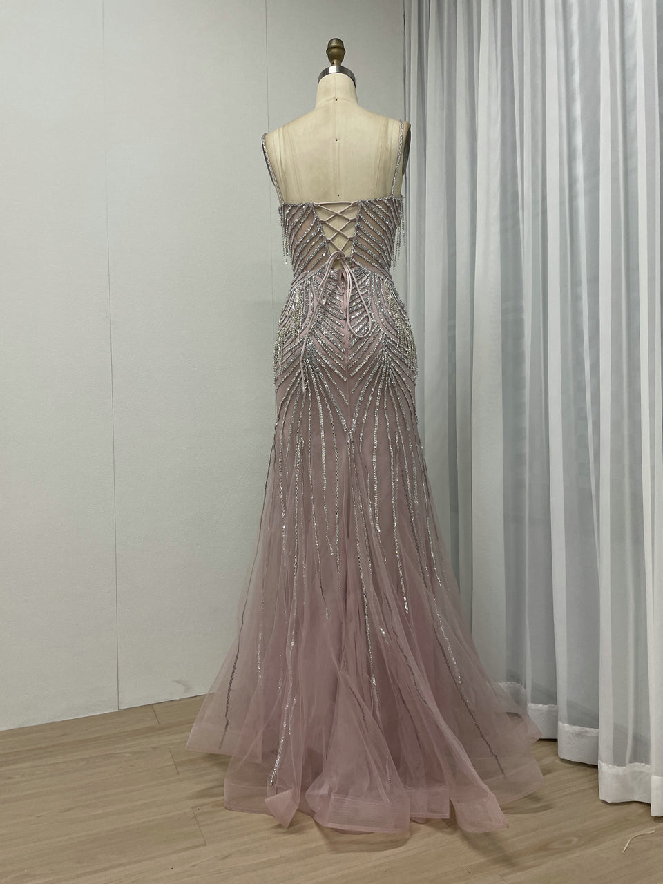 Strapless Beading Fringes Mermaid Birthday Party Prom Dress MB40284