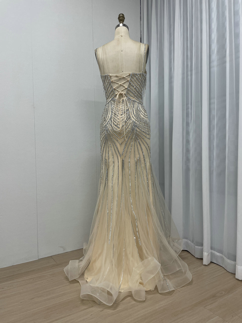 Strapless Beading Fringes Mermaid Birthday Party Prom Dress MB40284