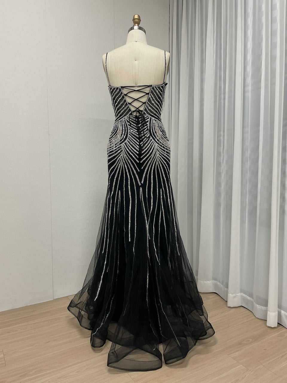 Strapless Beading Fringes Mermaid Birthday Party Prom Dress MB40284