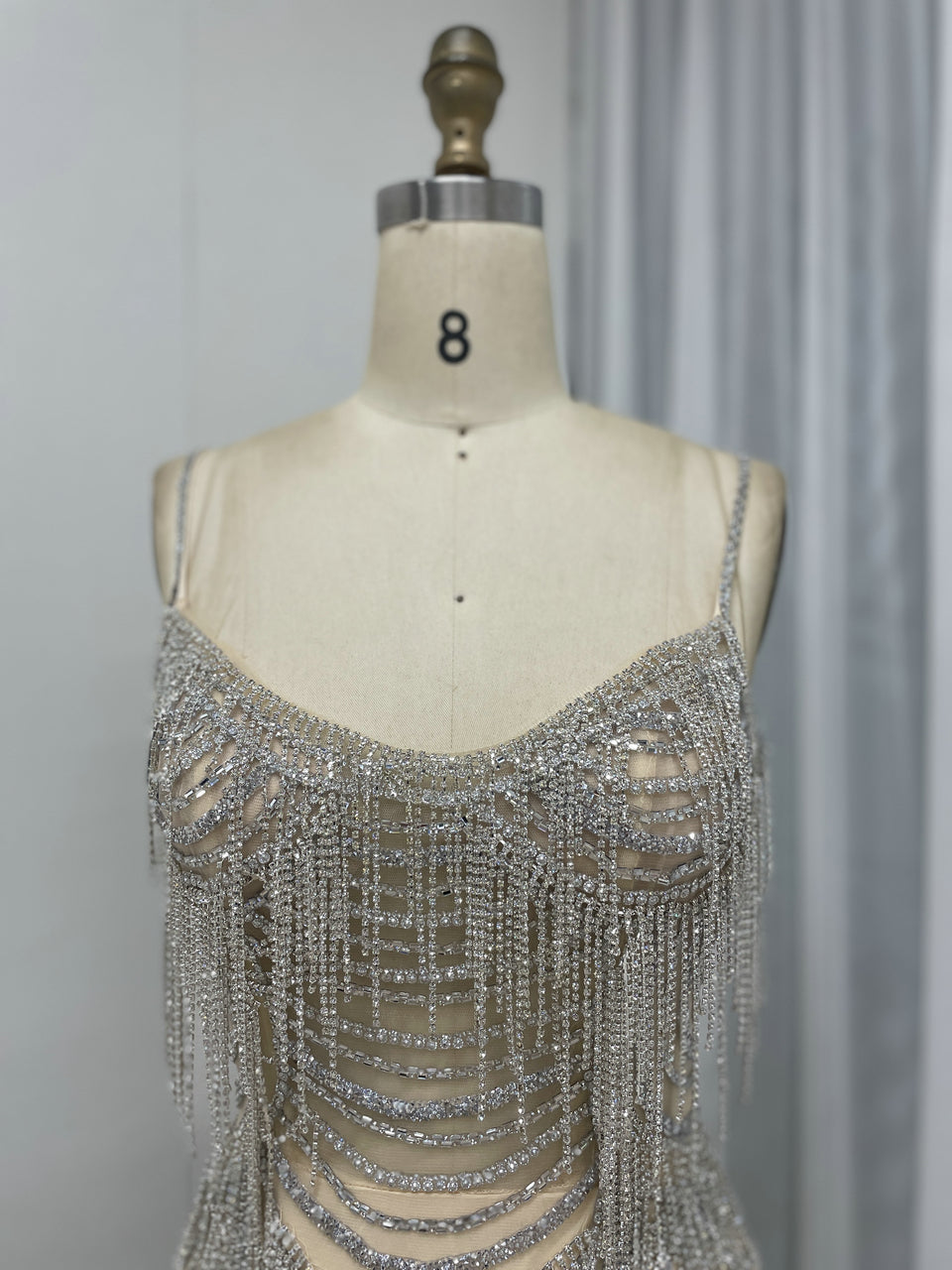 Strapless Beading Fringes Mermaid Birthday Party Prom Dress MB40284