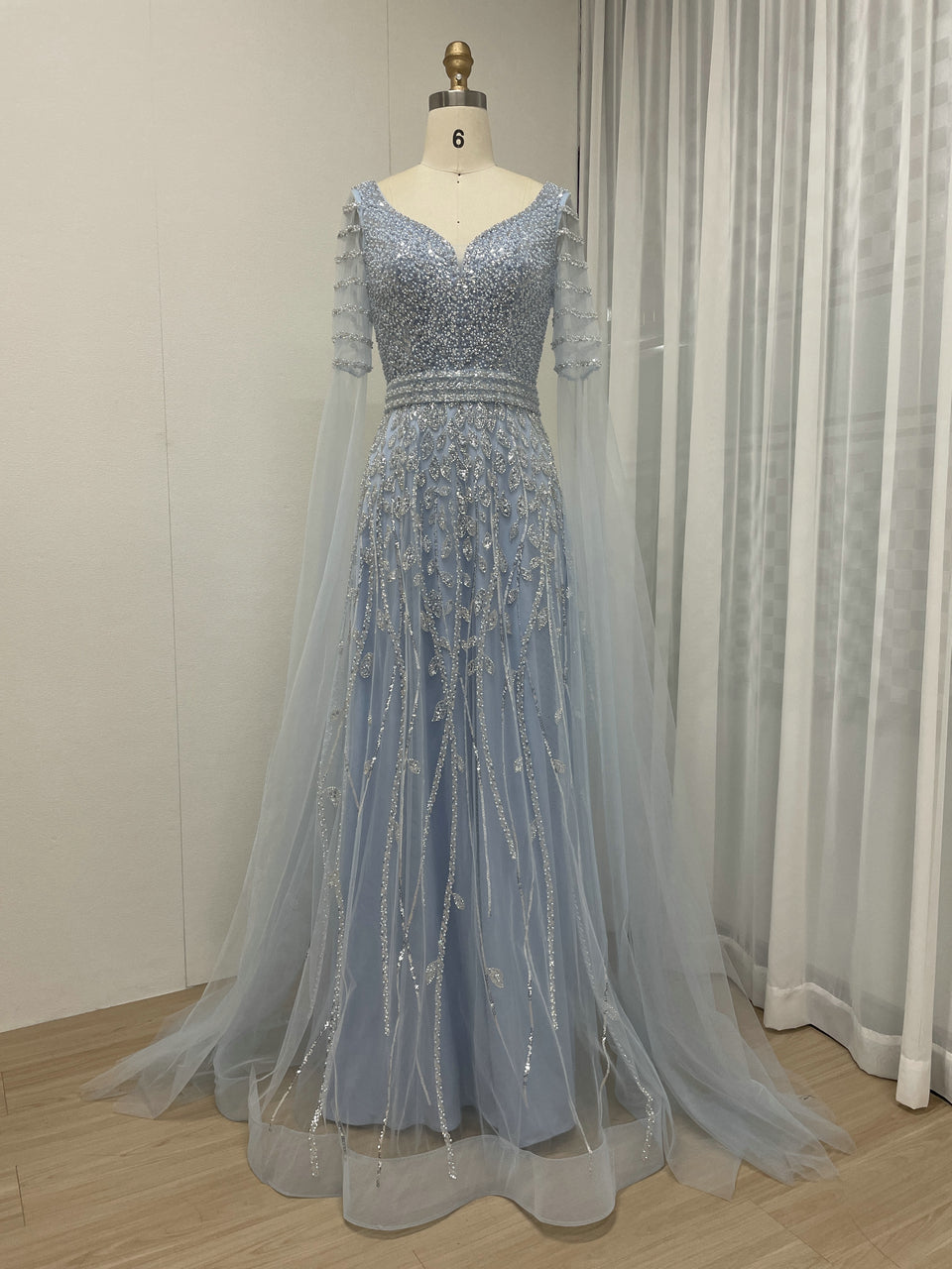 Plunging Neck A Line Couture Beading Lace Pink Evening Dress MB40285