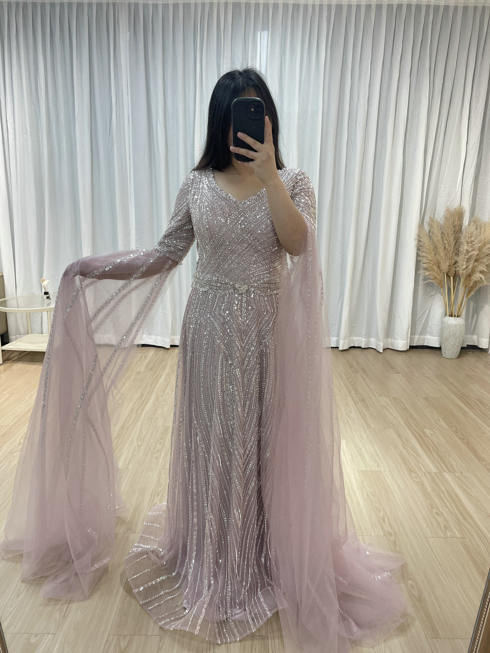 Hot Selling Cape Sleeve Beading Lace A Line Dubai Wedding Party Evening Dress 2025 Mother Dress MB40298