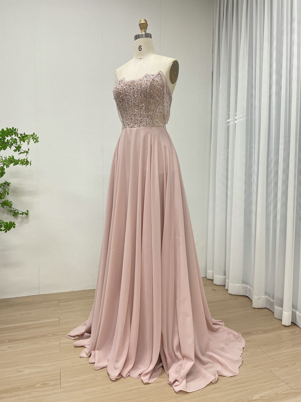 pink Evening Dress Sequins Beading Design Fashionable Off Shoulder Dress Sexy Evening Dress 2025 MB40310
