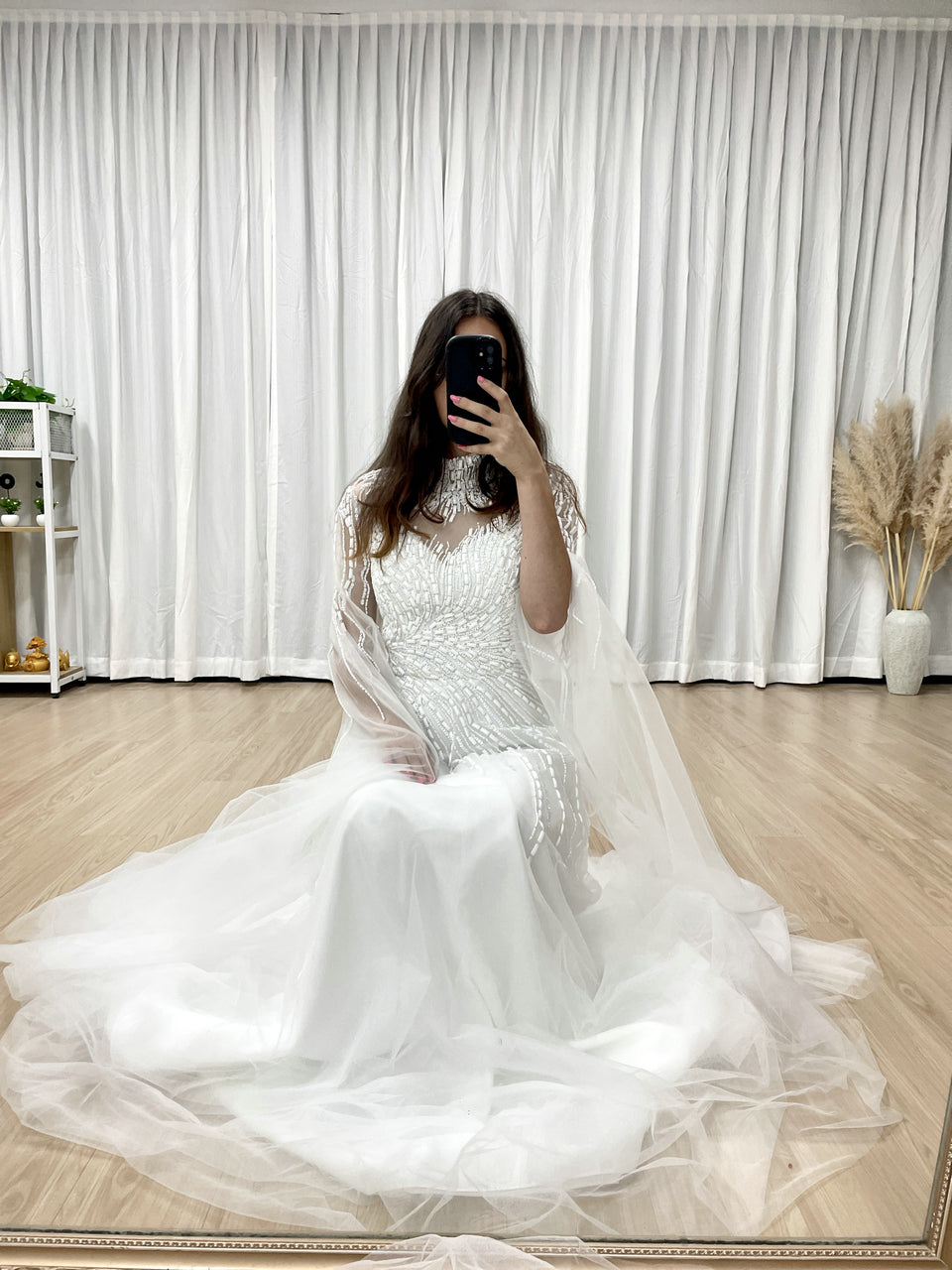 A Line Mother of the Bride Dress With Exquisite Beaded Sequin Embroidery and Graceful Cap Sleeve MB40326