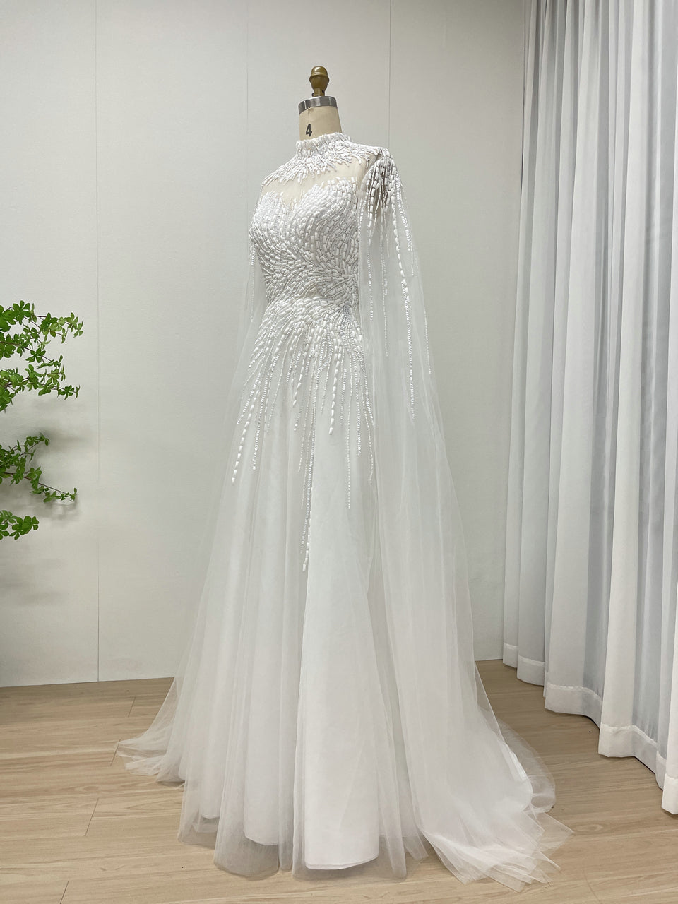 A Line Mother of the Bride Dress With Exquisite Beaded Sequin Embroidery and Graceful Cap Sleeve MB40326
