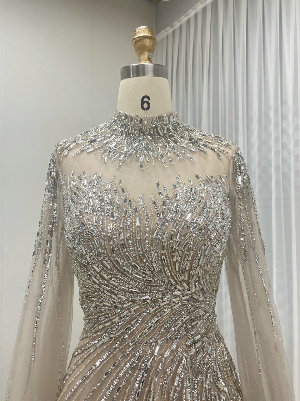 A Line Mother of the Bride Dress With Exquisite Beaded Sequin Embroidery and Graceful Cap Sleeve MB40326
