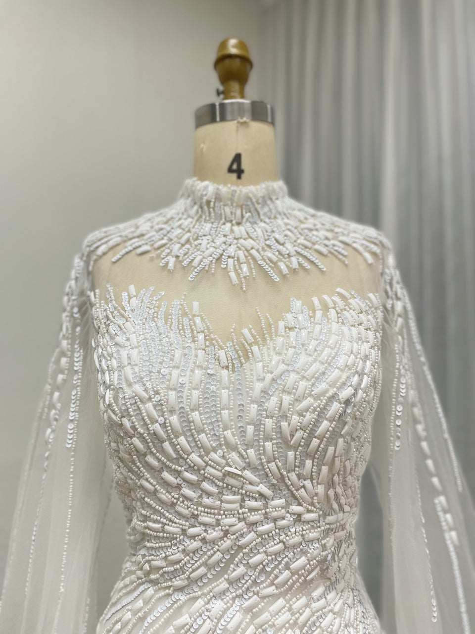 A Line Mother of the Bride Dress With Exquisite Beaded Sequin Embroidery and Graceful Cap Sleeve MB40326