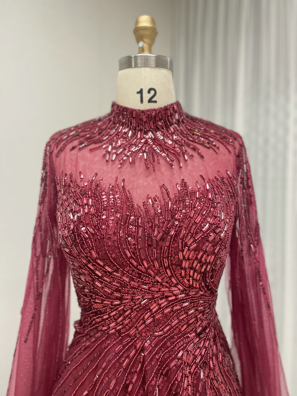 A Line Mother of the Bride Dress With Exquisite Beaded Sequin Embroidery and Graceful Cap Sleeve MB40326