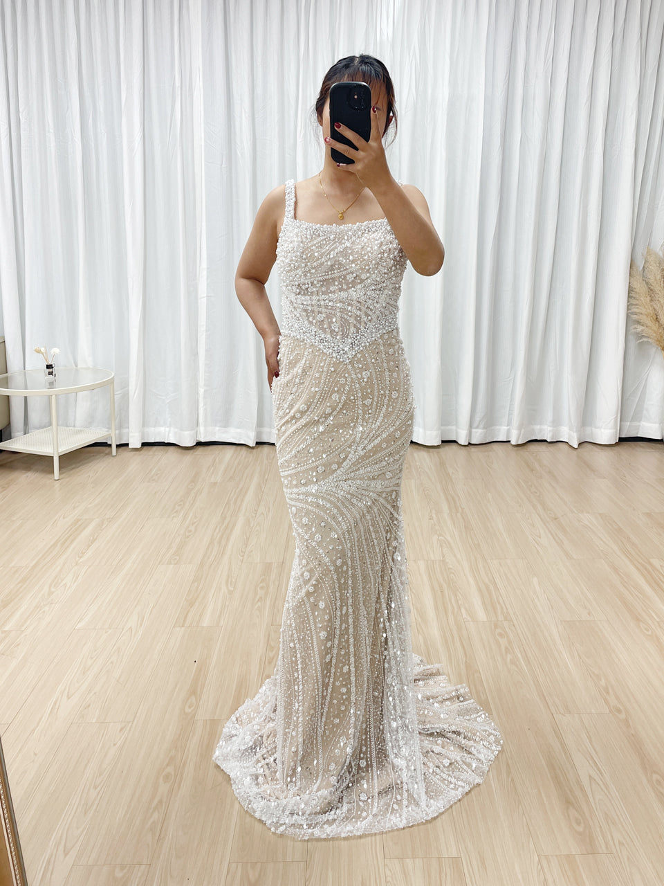 Hot Selling Spaghetti Strap Beading Lace Mermaid Fitted Wedding Party Evening Dress MB40328