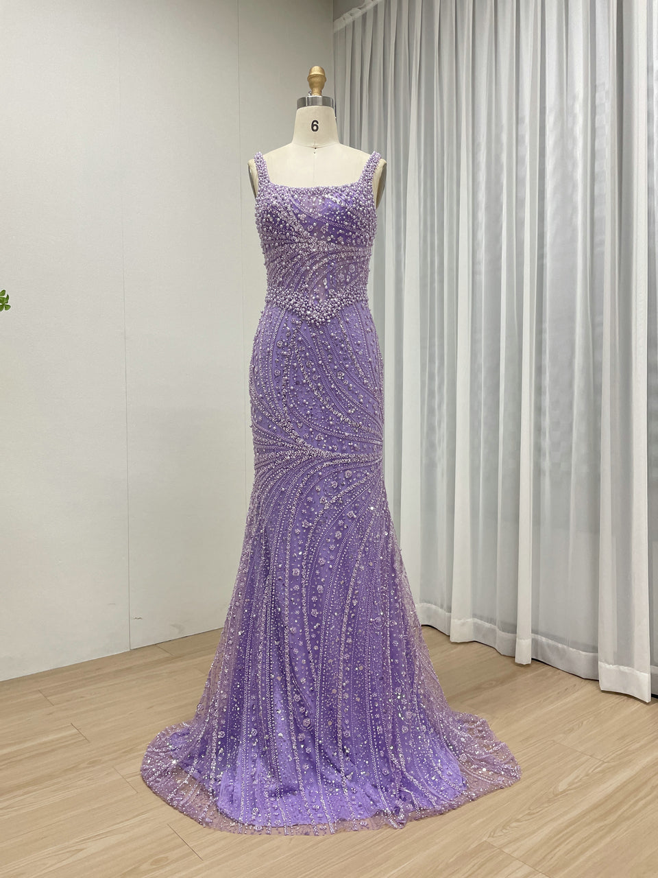 Hot Selling Spaghetti Strap Beading Lace Mermaid Fitted Wedding Party Evening Dress MB40328