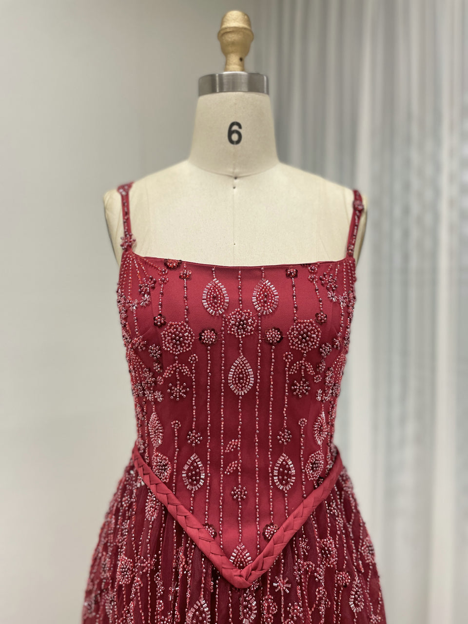 Luxury a Line Spaghetti Strap Evening Gown With Beautiful Exquisite Beaded Suitable for Prom MB40345