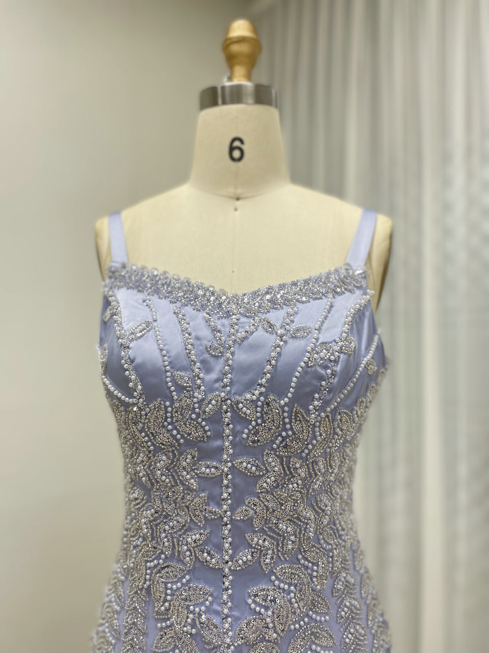 Luxury Graceful Spaghetti Strap High Slit Evening Gown Suitable for Prom MB40346