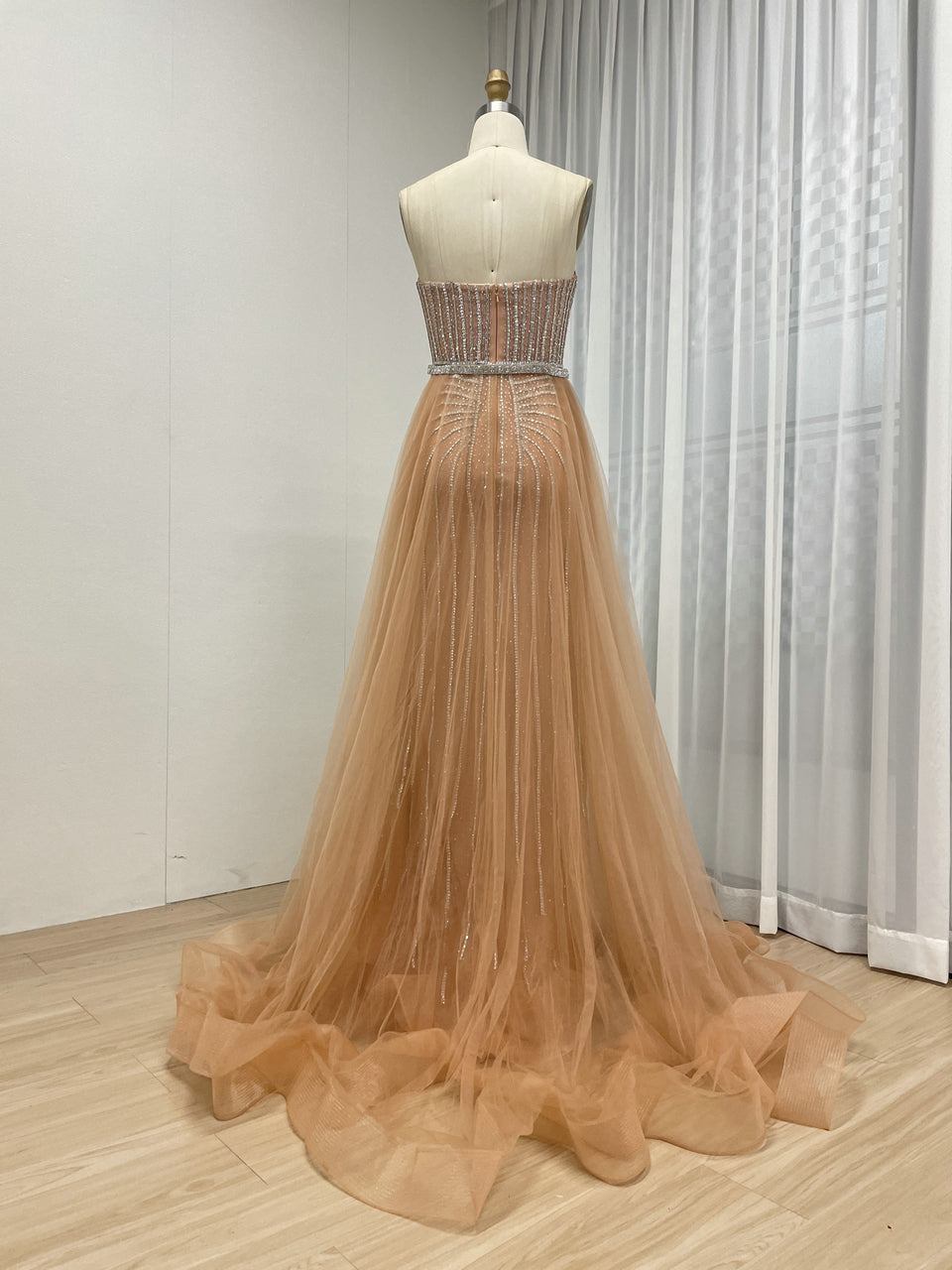 Gorgeous Mermaid Prom Evening Gown With Detachable Back Skirt MB40365B