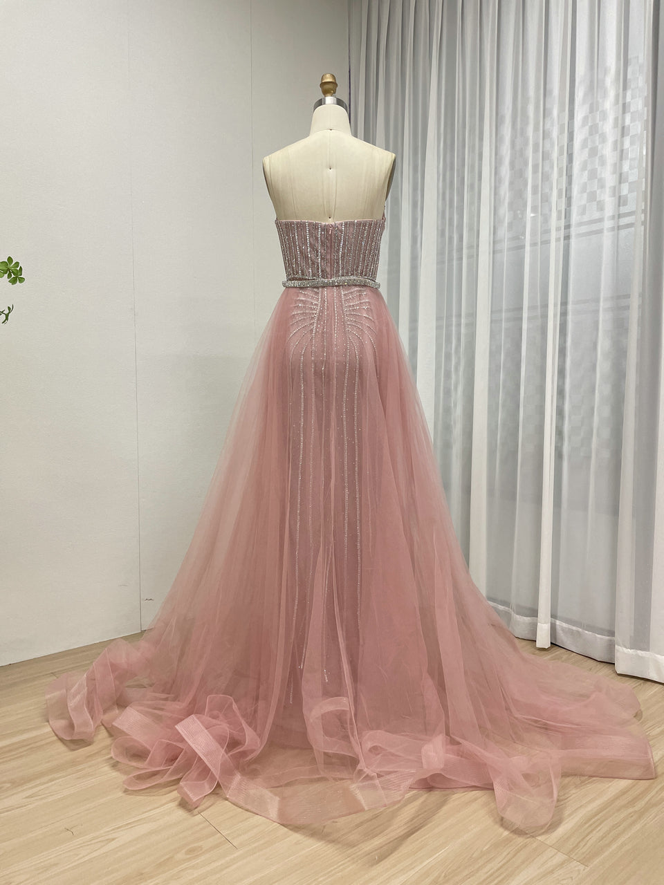 Gorgeous Mermaid Prom Evening Gown With Detachable Back Skirt MB40365B
