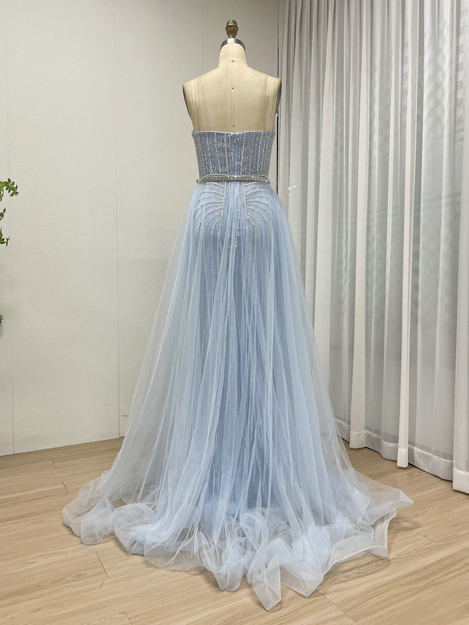 Gorgeous Mermaid Prom Evening Gown With Detachable Back Skirt MB40365B