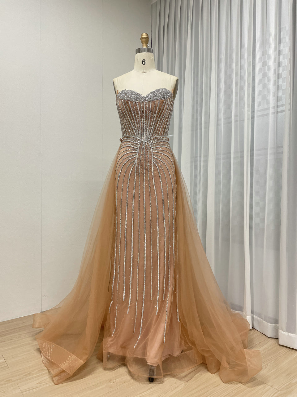 Gorgeous Mermaid Prom Evening Gown With Detachable Back Skirt MB40365B