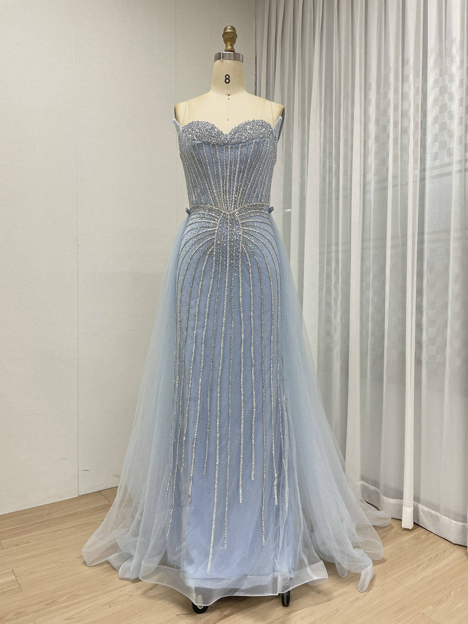 Gorgeous Mermaid Prom Evening Gown With Detachable Back Skirt MB40365B